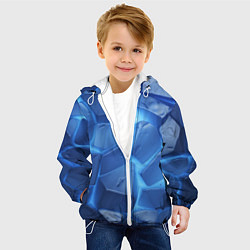 Куртка с капюшоном детская Синие ледяные плиты с разломом, цвет: 3D-белый — фото 2