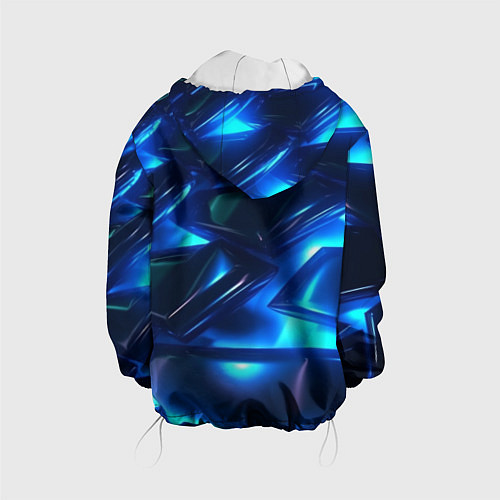 Детская куртка Синие абстрактные неоновые плиты / 3D-Белый – фото 2