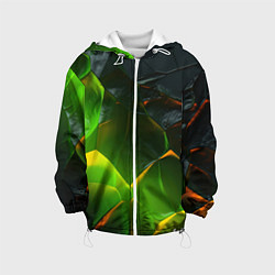 Детская куртка Зеленая абстрактная неоновая текстура