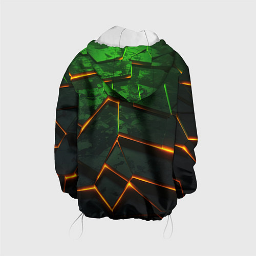 Детская куртка Неоновая яркая геометрическая абстракция со светом / 3D-Белый – фото 2