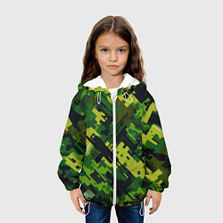 Куртка с капюшоном детская Camouflage - pattern ai art, цвет: 3D-белый — фото 2