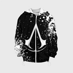 Куртка с капюшоном детская White logo of assasin, цвет: 3D-белый