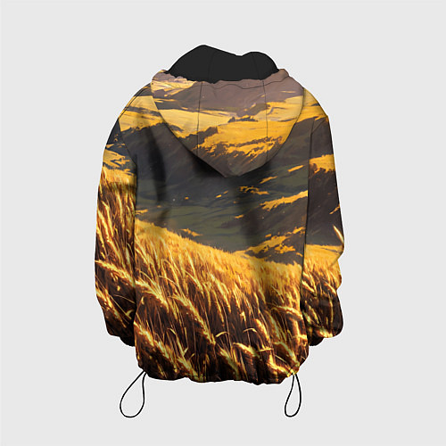 Детская куртка Пшеничное поле - аниме / 3D-Черный – фото 2