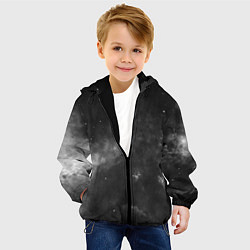 Куртка с капюшоном детская Монохромный космос, цвет: 3D-черный — фото 2