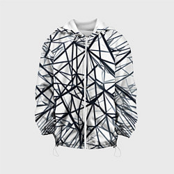 Детская куртка Чёрные хаотичные линии на белом фоне