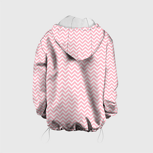 Детская куртка Белый в розовые ломаные полосы / 3D-Белый – фото 2