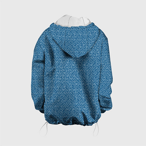 Детская куртка Морской синий волнистый текстурированный / 3D-Белый – фото 2