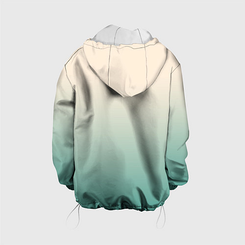 Детская куртка Градиент бежевый в бирюзовый / 3D-Белый – фото 2
