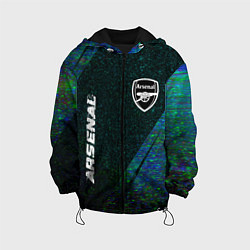 Куртка с капюшоном детская Arsenal glitch blue, цвет: 3D-черный