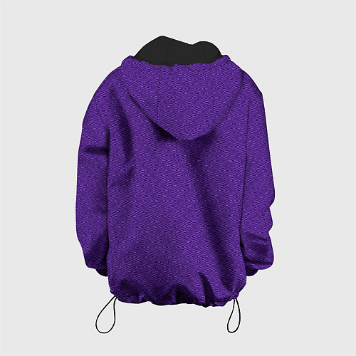 Детская куртка Сочный фиолетовый однотонный текстурированный / 3D-Черный – фото 2
