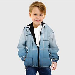 Куртка с капюшоном детская Текстура кубы выпуклые, цвет: 3D-черный — фото 2