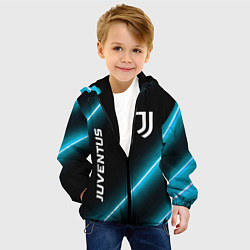 Куртка с капюшоном детская Juventus неоновые лампы, цвет: 3D-черный — фото 2