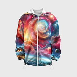 Детская куртка Полёт к далёкой галактике - неоновый космос