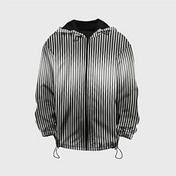 Куртка с капюшоном детская Серые вертикальные линии, цвет: 3D-черный