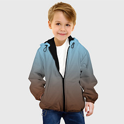 Куртка с капюшоном детская Текстура градиент, цвет: 3D-черный — фото 2