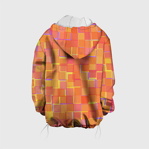 Детская куртка Россыпь оранжевых квадратов / 3D-Белый – фото 2