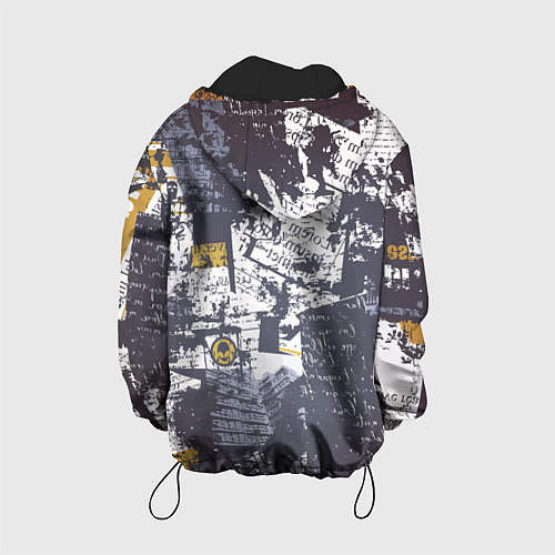 Детская куртка Газетная страничка / 3D-Черный – фото 2