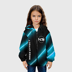Куртка с капюшоном детская Mass Effect неоновые лампы, цвет: 3D-черный — фото 2