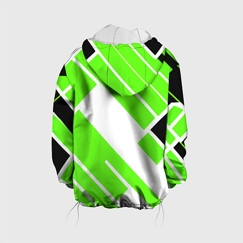 Детская куртка Зелёные широкие линии на белом фоне / 3D-Белый – фото 2