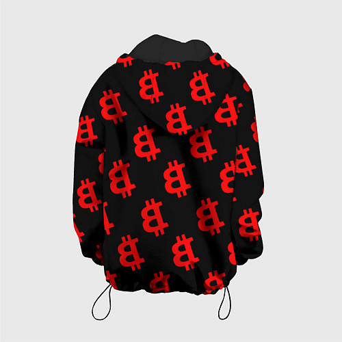 Детская куртка Bitcoin red logo money / 3D-Черный – фото 2