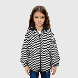 Куртка с капюшоном детская Черно-белые кривые, цвет: 3D-черный — фото 2