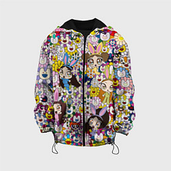 Куртка с капюшоном детская Right now NewJeans and Takashi Murakami, цвет: 3D-черный