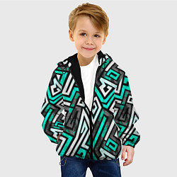 Куртка с капюшоном детская Разноцветный лабиринт, цвет: 3D-черный — фото 2
