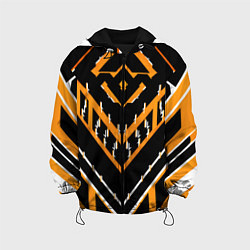 Куртка с капюшоном детская Жёлто-белые линии на чёрном фоне, цвет: 3D-черный