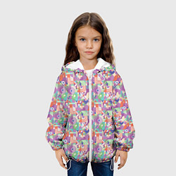 Куртка с капюшоном детская Геометрические фигуры со звездами, цвет: 3D-белый — фото 2