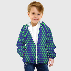 Куртка с капюшоном детская Паттерн шестигранников, цвет: 3D-белый — фото 2