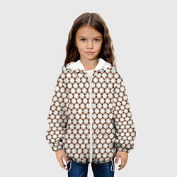Куртка с капюшоном детская Паттерн сетчатые звездочки, цвет: 3D-белый — фото 2
