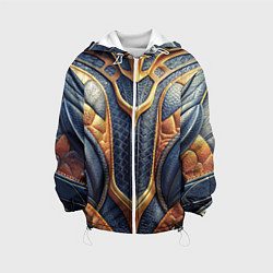 Детская куртка Темная кожаная броня с желтой оплеткой