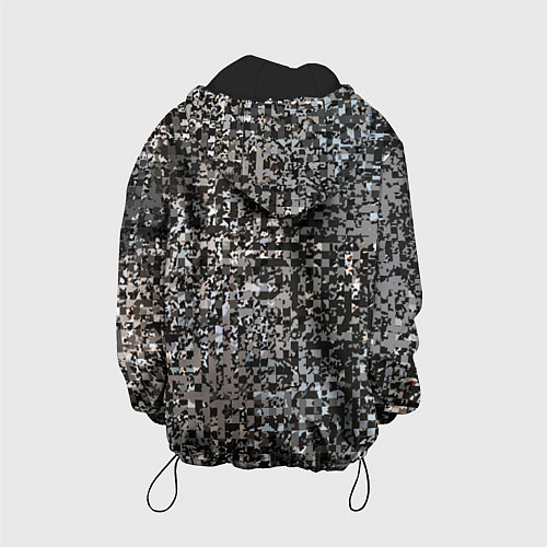 Детская куртка Тёмный серо-коричневый текстурированный / 3D-Черный – фото 2