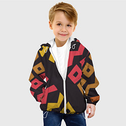Куртка с капюшоном детская Абстракция - этно мотивы, цвет: 3D-белый — фото 2