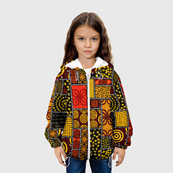 Куртка с капюшоном детская Разноцветный орнамент, цвет: 3D-белый — фото 2