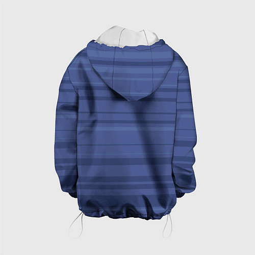 Детская куртка Синий простые полосы / 3D-Белый – фото 2