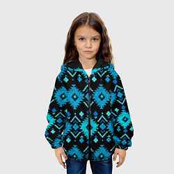 Куртка с капюшоном детская Орнамент пейсли, цвет: 3D-черный — фото 2