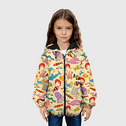 Куртка с капюшоном детская Морские обитатели узор, цвет: 3D-черный — фото 2
