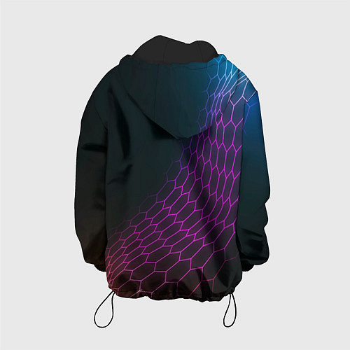 Детская куртка Fiat neon hexagon / 3D-Черный – фото 2