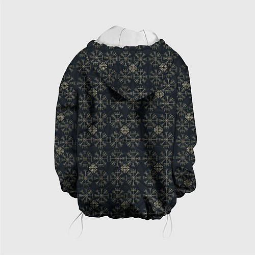 Детская куртка Орнамент из компаса вегвизир и узла оберега / 3D-Белый – фото 2