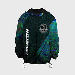 Куртка с капюшоном детская Everton glitch blue, цвет: 3D-черный