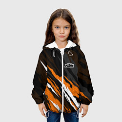Куртка с капюшоном детская KTM - Рваный гексагон, цвет: 3D-белый — фото 2