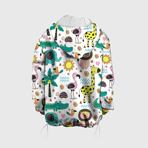 Детская куртка Животные джунглей / 3D-Белый – фото 2