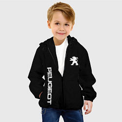 Куртка с капюшоном детская Peugeot logo white, цвет: 3D-черный — фото 2