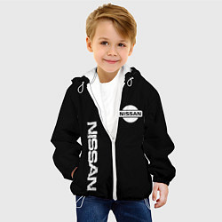 Куртка с капюшоном детская Nissan logo white auto, цвет: 3D-белый — фото 2