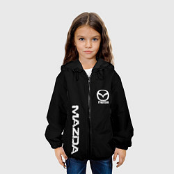 Куртка с капюшоном детская Mazda white logo, цвет: 3D-черный — фото 2