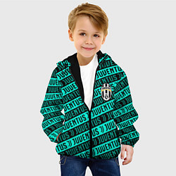 Куртка с капюшоном детская Juventus pattern logo steel, цвет: 3D-черный — фото 2