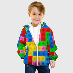 Куртка с капюшоном детская Блоки цветового конструктора, цвет: 3D-белый — фото 2