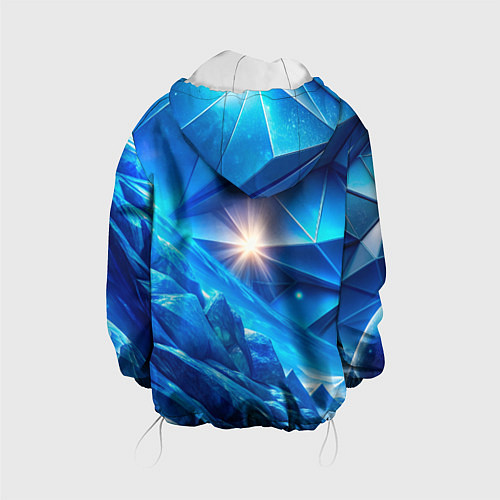 Детская куртка Синяя объемная абстракция со вспышкой / 3D-Белый – фото 2