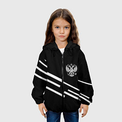 Куртка с капюшоном детская Россия геометрия спорт, цвет: 3D-черный — фото 2